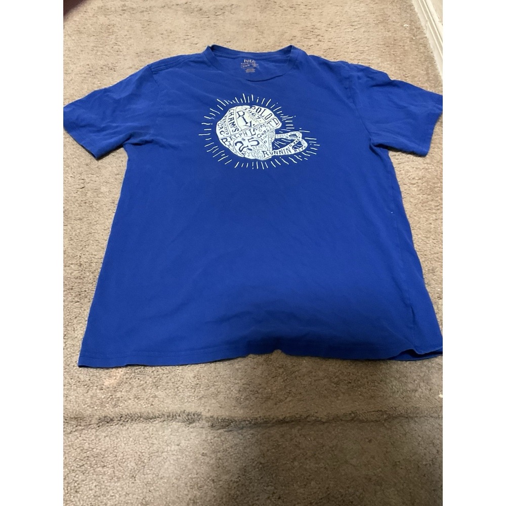 Polo Ralph Lauren Boys  xl 16/18 Blue Football Helmet T-Shirt